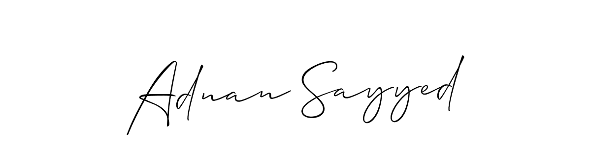 Also You can easily find your signature by using the search form. We will create Adnan Sayyed name handwritten signature images for you free of cost using Allison_Script sign style. Adnan Sayyed signature style 2 images and pictures png
