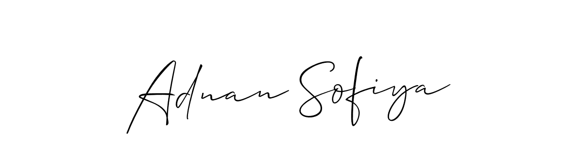 How to make Adnan Sofiya name signature. Use Allison_Script style for creating short signs online. This is the latest handwritten sign. Adnan Sofiya signature style 2 images and pictures png