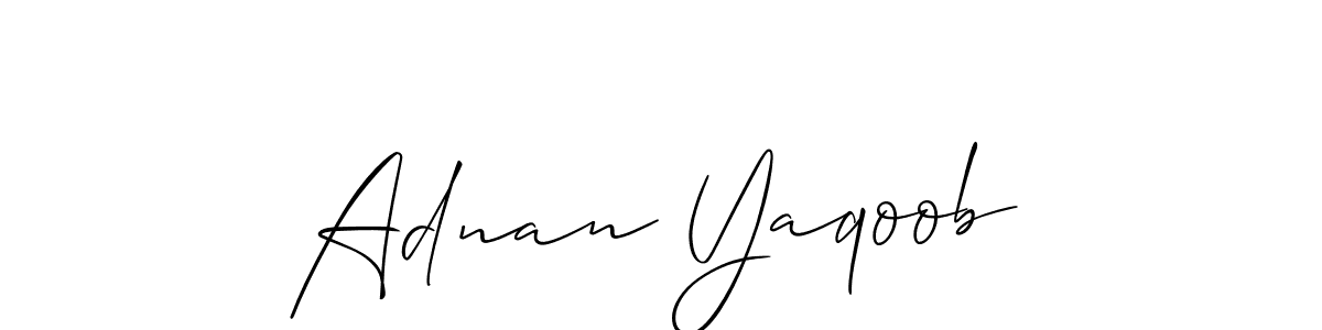 Also we have Adnan Yaqoob name is the best signature style. Create professional handwritten signature collection using Allison_Script autograph style. Adnan Yaqoob signature style 2 images and pictures png