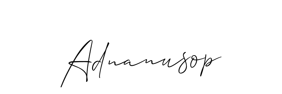 Adnanusop stylish signature style. Best Handwritten Sign (Allison_Script) for my name. Handwritten Signature Collection Ideas for my name Adnanusop. Adnanusop signature style 2 images and pictures png