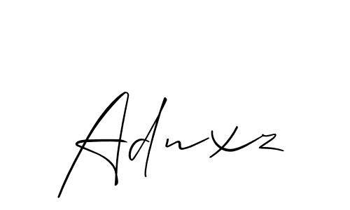 Use a signature maker to create a handwritten signature online. With this signature software, you can design (Allison_Script) your own signature for name Adnxz. Adnxz signature style 2 images and pictures png