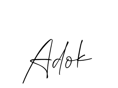 Design your own signature with our free online signature maker. With this signature software, you can create a handwritten (Allison_Script) signature for name Adok. Adok signature style 2 images and pictures png