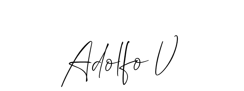 You should practise on your own different ways (Allison_Script) to write your name (Adolfo V) in signature. don't let someone else do it for you. Adolfo V signature style 2 images and pictures png