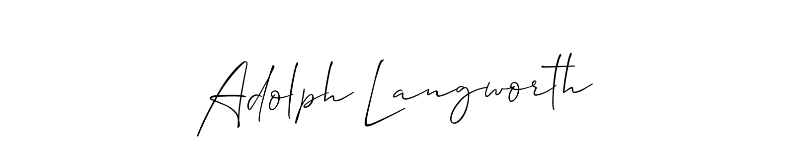 Create a beautiful signature design for name Adolph Langworth. With this signature (Allison_Script) fonts, you can make a handwritten signature for free. Adolph Langworth signature style 2 images and pictures png