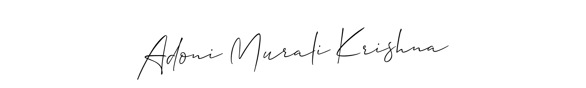 Also You can easily find your signature by using the search form. We will create Adoni Murali Krishna name handwritten signature images for you free of cost using Allison_Script sign style. Adoni Murali Krishna signature style 2 images and pictures png