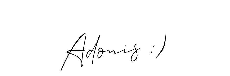 Make a short Adonis :) signature style. Manage your documents anywhere anytime using Allison_Script. Create and add eSignatures, submit forms, share and send files easily. Adonis :) signature style 2 images and pictures png