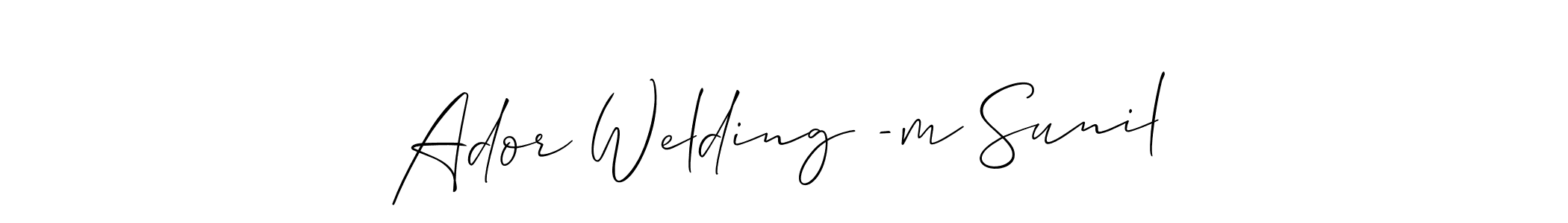 How to make Ador Welding -m Sunil name signature. Use Allison_Script style for creating short signs online. This is the latest handwritten sign. Ador Welding -m Sunil signature style 2 images and pictures png