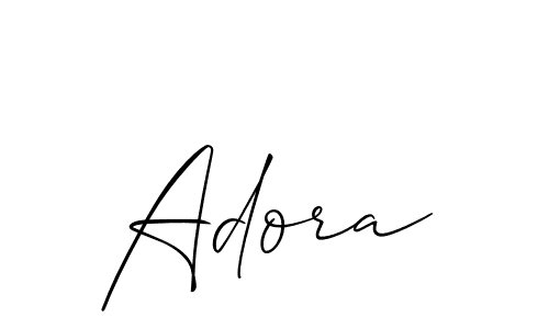 Also You can easily find your signature by using the search form. We will create Adora name handwritten signature images for you free of cost using Allison_Script sign style. Adora signature style 2 images and pictures png