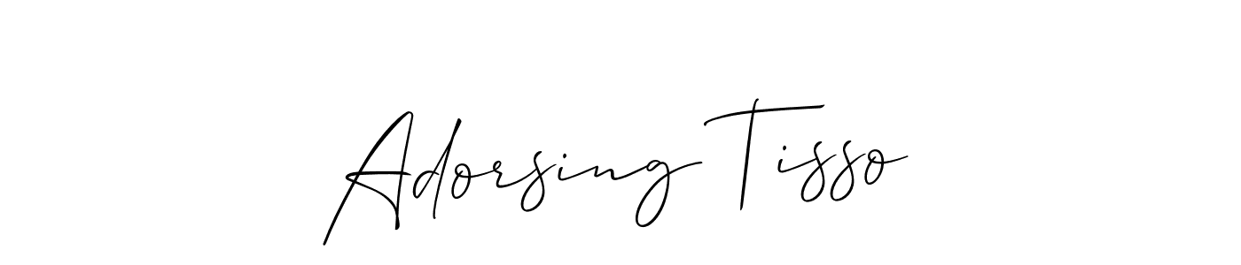 It looks lik you need a new signature style for name Adorsing Tisso. Design unique handwritten (Allison_Script) signature with our free signature maker in just a few clicks. Adorsing Tisso signature style 2 images and pictures png