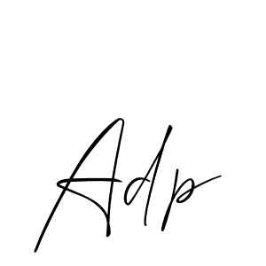 Allison_Script is a professional signature style that is perfect for those who want to add a touch of class to their signature. It is also a great choice for those who want to make their signature more unique. Get Adp name to fancy signature for free. Adp signature style 2 images and pictures png