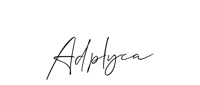 You can use this online signature creator to create a handwritten signature for the name Adplyca. This is the best online autograph maker. Adplyca signature style 2 images and pictures png