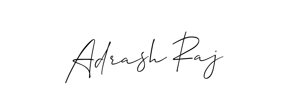 Use a signature maker to create a handwritten signature online. With this signature software, you can design (Allison_Script) your own signature for name Adrash Raj. Adrash Raj signature style 2 images and pictures png