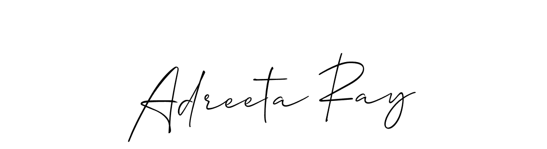 It looks lik you need a new signature style for name Adreeta Ray. Design unique handwritten (Allison_Script) signature with our free signature maker in just a few clicks. Adreeta Ray signature style 2 images and pictures png