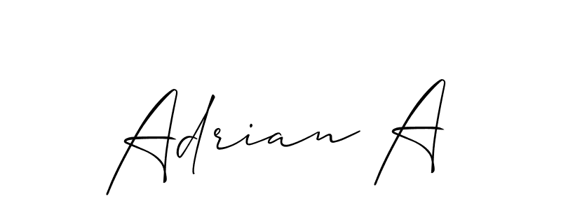 Also we have Adrian A name is the best signature style. Create professional handwritten signature collection using Allison_Script autograph style. Adrian A signature style 2 images and pictures png