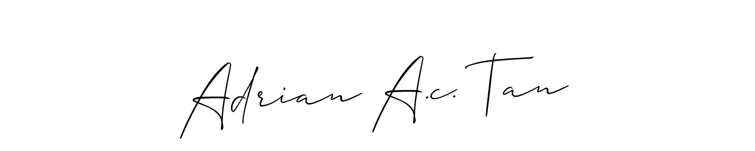 Make a short Adrian A.c. Tan signature style. Manage your documents anywhere anytime using Allison_Script. Create and add eSignatures, submit forms, share and send files easily. Adrian A.c. Tan signature style 2 images and pictures png