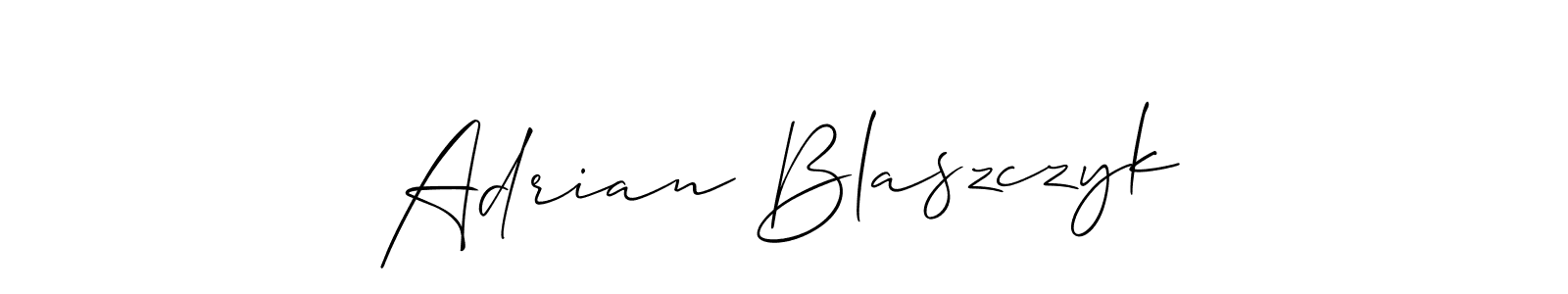 It looks lik you need a new signature style for name Adrian Blaszczyk. Design unique handwritten (Allison_Script) signature with our free signature maker in just a few clicks. Adrian Blaszczyk signature style 2 images and pictures png