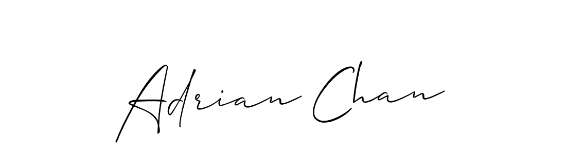 The best way (Allison_Script) to make a short signature is to pick only two or three words in your name. The name Adrian Chan include a total of six letters. For converting this name. Adrian Chan signature style 2 images and pictures png