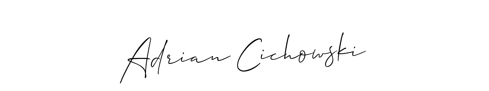 Allison_Script is a professional signature style that is perfect for those who want to add a touch of class to their signature. It is also a great choice for those who want to make their signature more unique. Get Adrian Cichowski name to fancy signature for free. Adrian Cichowski signature style 2 images and pictures png