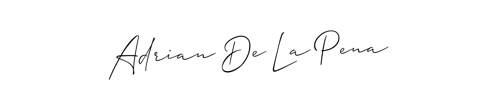 How to make Adrian De La Pena name signature. Use Allison_Script style for creating short signs online. This is the latest handwritten sign. Adrian De La Pena signature style 2 images and pictures png