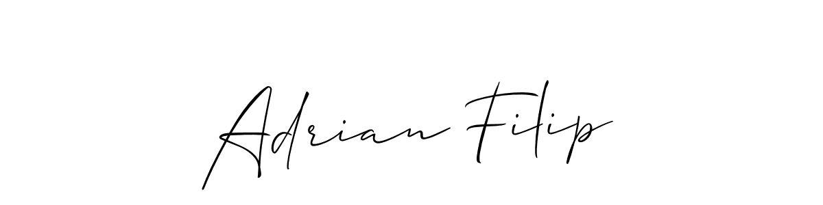 The best way (Allison_Script) to make a short signature is to pick only two or three words in your name. The name Adrian Filip include a total of six letters. For converting this name. Adrian Filip signature style 2 images and pictures png