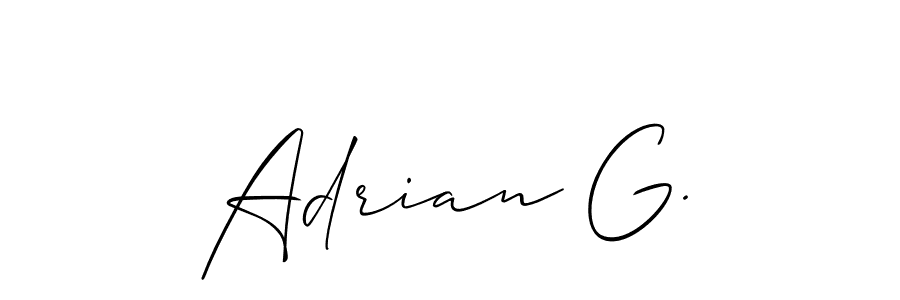 if you are searching for the best signature style for your name Adrian G.. so please give up your signature search. here we have designed multiple signature styles  using Allison_Script. Adrian G. signature style 2 images and pictures png