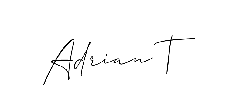 Use a signature maker to create a handwritten signature online. With this signature software, you can design (Allison_Script) your own signature for name Adrian T. Adrian T signature style 2 images and pictures png