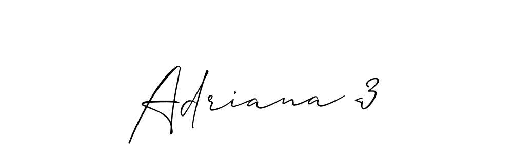 if you are searching for the best signature style for your name Adriana <3. so please give up your signature search. here we have designed multiple signature styles  using Allison_Script. Adriana <3 signature style 2 images and pictures png