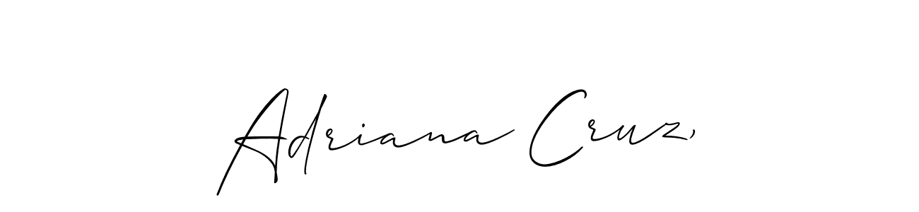 Similarly Allison_Script is the best handwritten signature design. Signature creator online .You can use it as an online autograph creator for name Adriana Cruz,. Adriana Cruz, signature style 2 images and pictures png