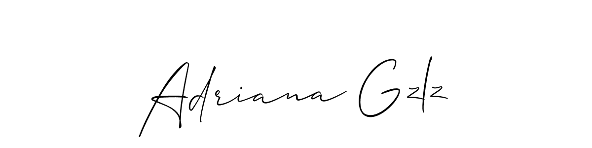 How to make Adriana Gzlz name signature. Use Allison_Script style for creating short signs online. This is the latest handwritten sign. Adriana Gzlz signature style 2 images and pictures png