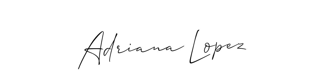 Use a signature maker to create a handwritten signature online. With this signature software, you can design (Allison_Script) your own signature for name Adriana Lopez. Adriana Lopez signature style 2 images and pictures png