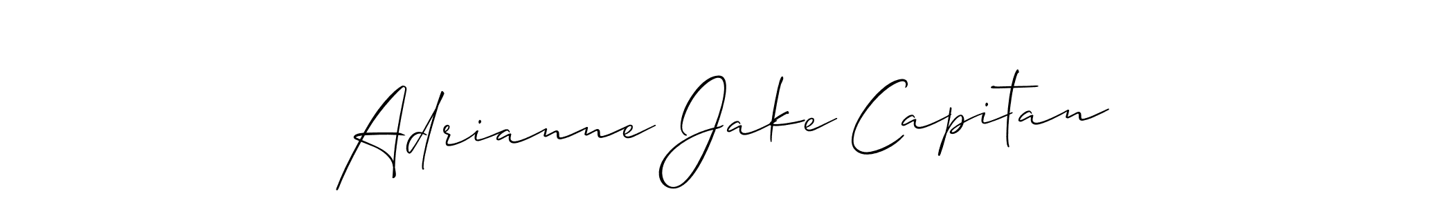 How to Draw Adrianne Jake Capitan signature style? Allison_Script is a latest design signature styles for name Adrianne Jake Capitan. Adrianne Jake Capitan signature style 2 images and pictures png