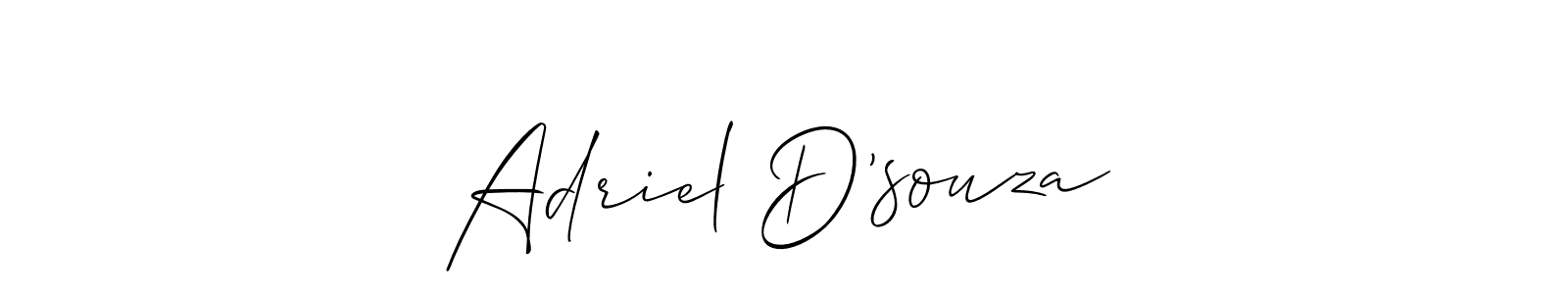 How to make Adriel D’souza signature? Allison_Script is a professional autograph style. Create handwritten signature for Adriel D’souza name. Adriel D’souza signature style 2 images and pictures png