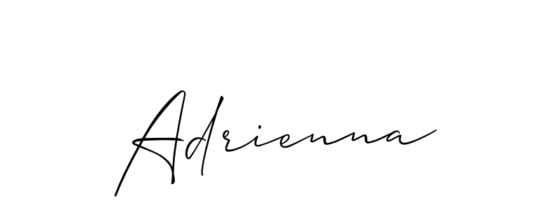 Make a beautiful signature design for name Adrienna. With this signature (Allison_Script) style, you can create a handwritten signature for free. Adrienna signature style 2 images and pictures png