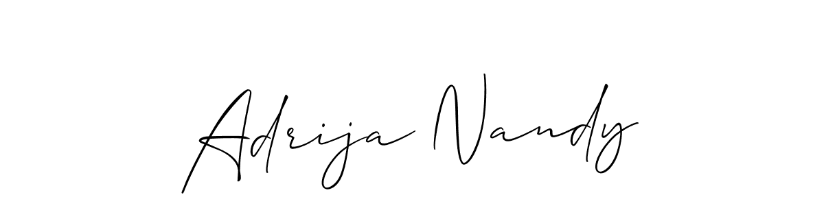 How to make Adrija Nandy name signature. Use Allison_Script style for creating short signs online. This is the latest handwritten sign. Adrija Nandy signature style 2 images and pictures png