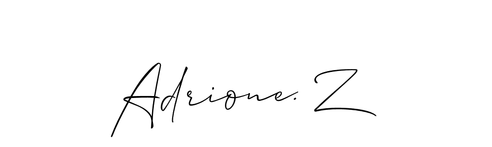 Make a beautiful signature design for name Adrione. Z. With this signature (Allison_Script) style, you can create a handwritten signature for free. Adrione. Z signature style 2 images and pictures png