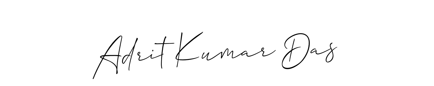 How to make Adrit Kumar Das name signature. Use Allison_Script style for creating short signs online. This is the latest handwritten sign. Adrit Kumar Das signature style 2 images and pictures png