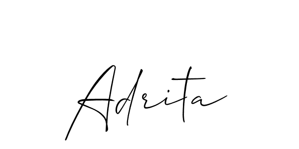 How to make Adrita name signature. Use Allison_Script style for creating short signs online. This is the latest handwritten sign. Adrita signature style 2 images and pictures png