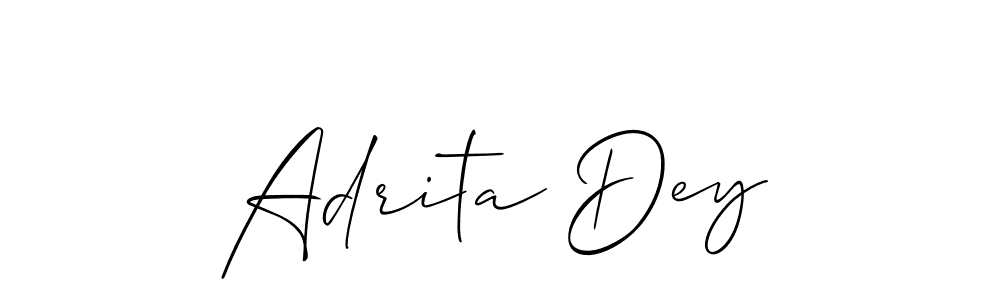 Similarly Allison_Script is the best handwritten signature design. Signature creator online .You can use it as an online autograph creator for name Adrita Dey. Adrita Dey signature style 2 images and pictures png