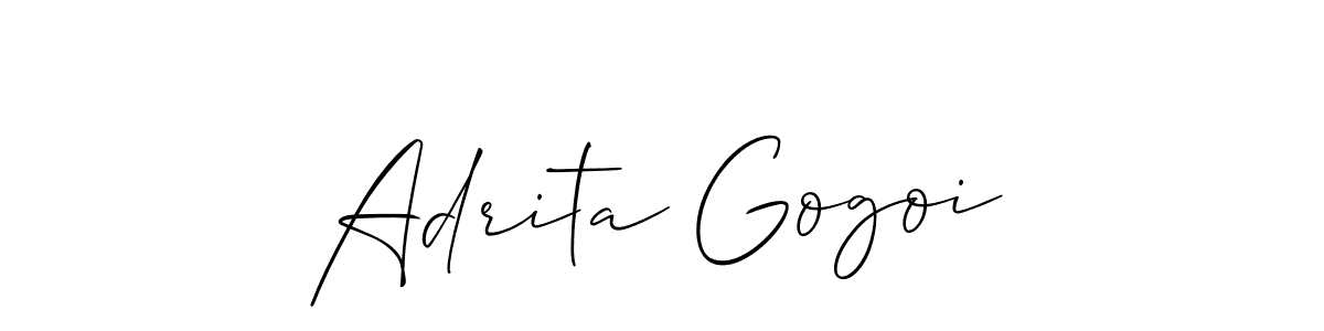 Also we have Adrita Gogoi name is the best signature style. Create professional handwritten signature collection using Allison_Script autograph style. Adrita Gogoi signature style 2 images and pictures png