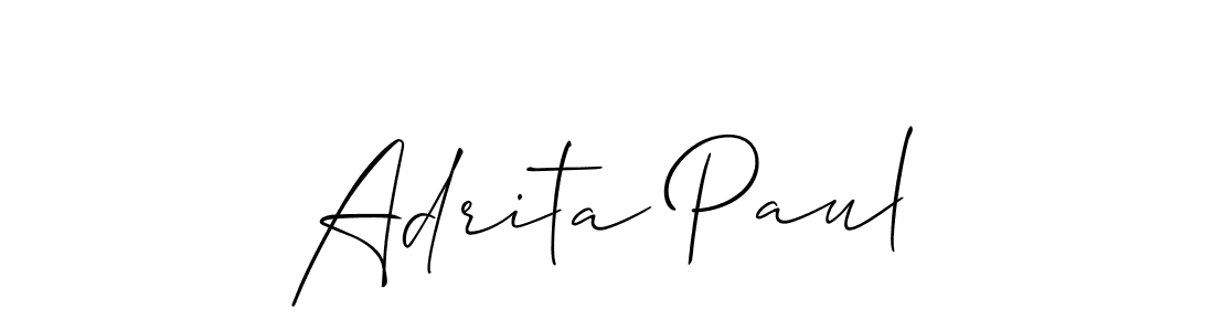 Use a signature maker to create a handwritten signature online. With this signature software, you can design (Allison_Script) your own signature for name Adrita Paul. Adrita Paul signature style 2 images and pictures png