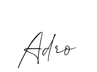 Make a beautiful signature design for name Adro. With this signature (Allison_Script) style, you can create a handwritten signature for free. Adro signature style 2 images and pictures png
