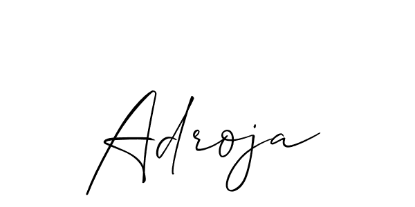 Use a signature maker to create a handwritten signature online. With this signature software, you can design (Allison_Script) your own signature for name Adroja. Adroja signature style 2 images and pictures png