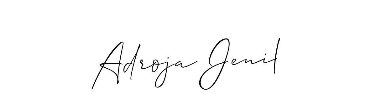 Adroja Jenil stylish signature style. Best Handwritten Sign (Allison_Script) for my name. Handwritten Signature Collection Ideas for my name Adroja Jenil. Adroja Jenil signature style 2 images and pictures png