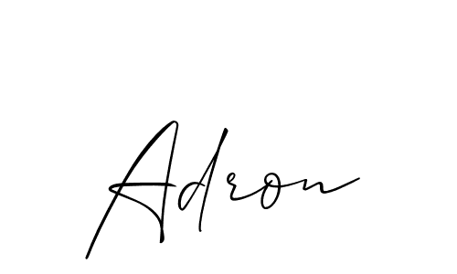 Use a signature maker to create a handwritten signature online. With this signature software, you can design (Allison_Script) your own signature for name Adron. Adron signature style 2 images and pictures png