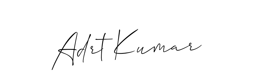 Similarly Allison_Script is the best handwritten signature design. Signature creator online .You can use it as an online autograph creator for name Adrt Kumar. Adrt Kumar signature style 2 images and pictures png
