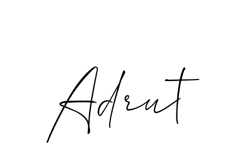 It looks lik you need a new signature style for name Adrut. Design unique handwritten (Allison_Script) signature with our free signature maker in just a few clicks. Adrut signature style 2 images and pictures png