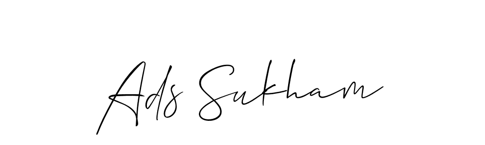 Ads Sukham stylish signature style. Best Handwritten Sign (Allison_Script) for my name. Handwritten Signature Collection Ideas for my name Ads Sukham. Ads Sukham signature style 2 images and pictures png