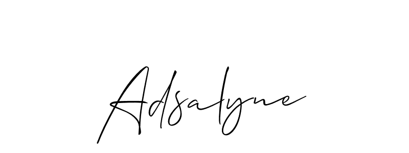 Design your own signature with our free online signature maker. With this signature software, you can create a handwritten (Allison_Script) signature for name Adsalyne. Adsalyne signature style 2 images and pictures png