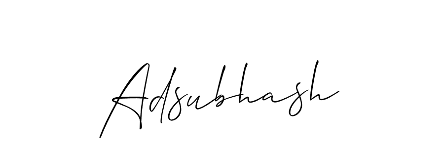 It looks lik you need a new signature style for name Adsubhash. Design unique handwritten (Allison_Script) signature with our free signature maker in just a few clicks. Adsubhash signature style 2 images and pictures png