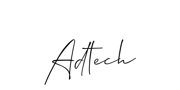 The best way (Allison_Script) to make a short signature is to pick only two or three words in your name. The name Adtech include a total of six letters. For converting this name. Adtech signature style 2 images and pictures png